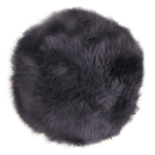 Cuscino per sedia in pelle di agnello grigio ø35 cm