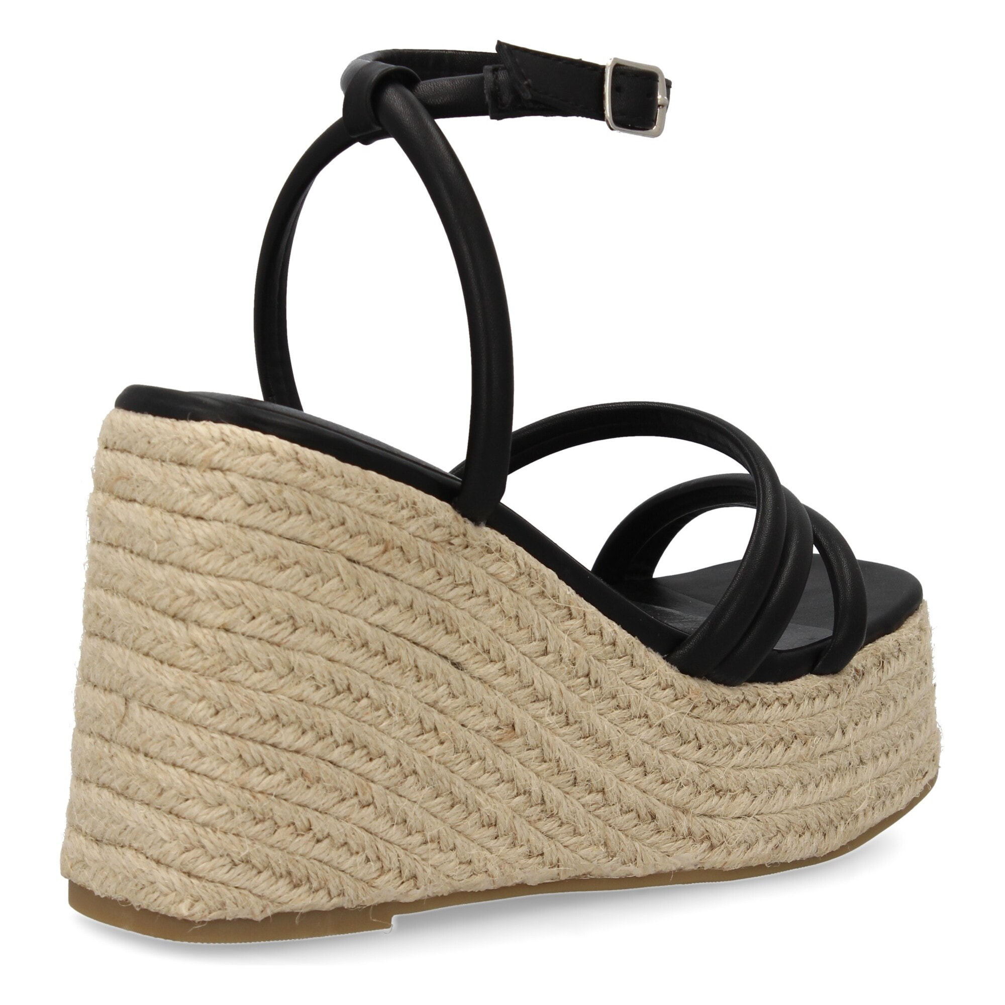 Sandalia de cuña de yute para mujer, diseño comodo y elegante con tiras cruzadas en la pala