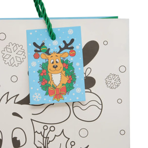 Sac à colorier de Noël renne Ginger moyen modèle
