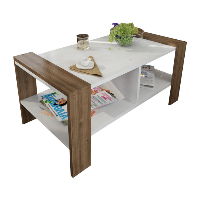 Mesa auxiliar,100% tablero de aglomerado rechapado en melamina, color blanco

nogal