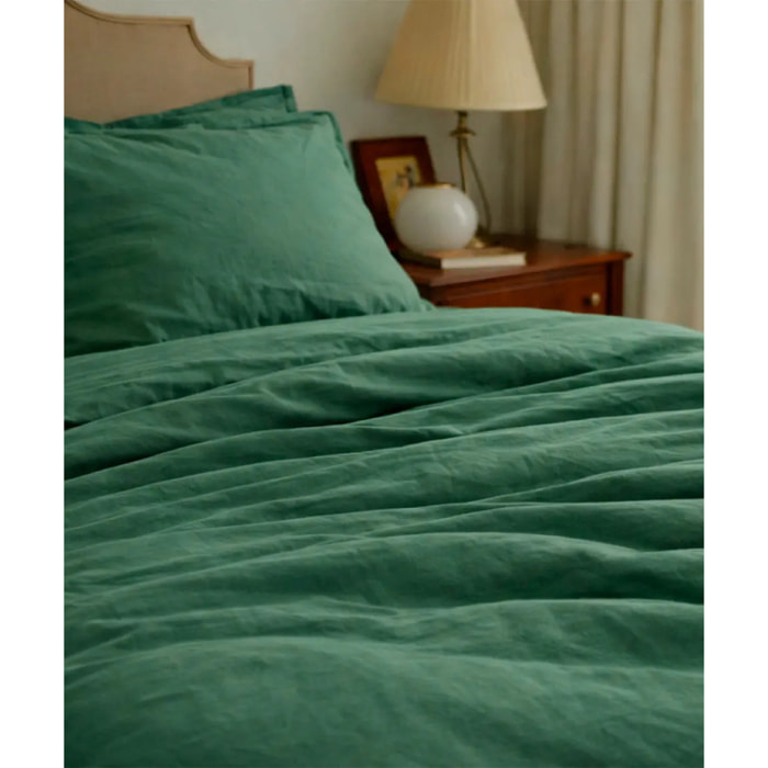Lenzuolo superiore RASO VERDE tinta unita per letto matrimoniale 100% Raso di Cotone e Made in Italy