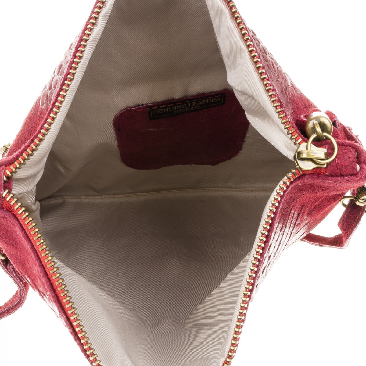 Borsa a spalla da donna Mantova.Incisione coccodrillo in vera pelle scamosciata