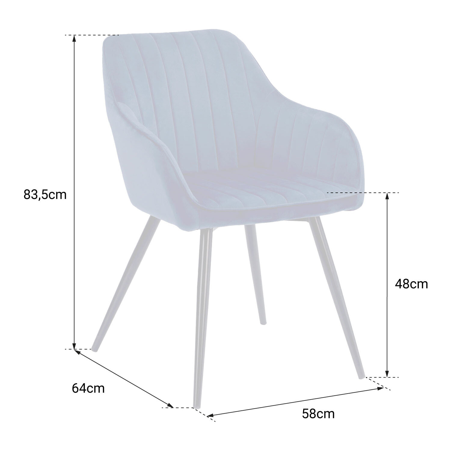 Chaise en velours BERTILLE verte