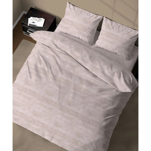 Parure Copripiumino BonBon Beige per letto singolo in 100% Cotone e Made in Italy, moderno pralinato