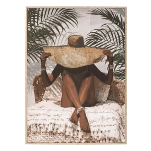 Toile imprimée Eliane - bois - 58x78 cm