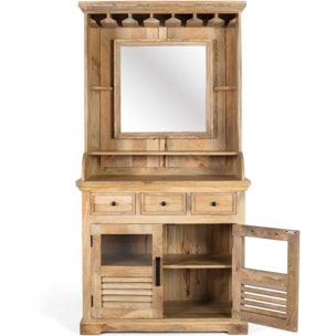 Muebles Bar de Madera de Mango 98 Cm Estilo Rústico Contemporáneo