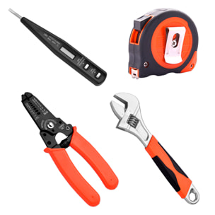 Set di attrezzi domestici con valigetta di trasporto e 45 pezzi.