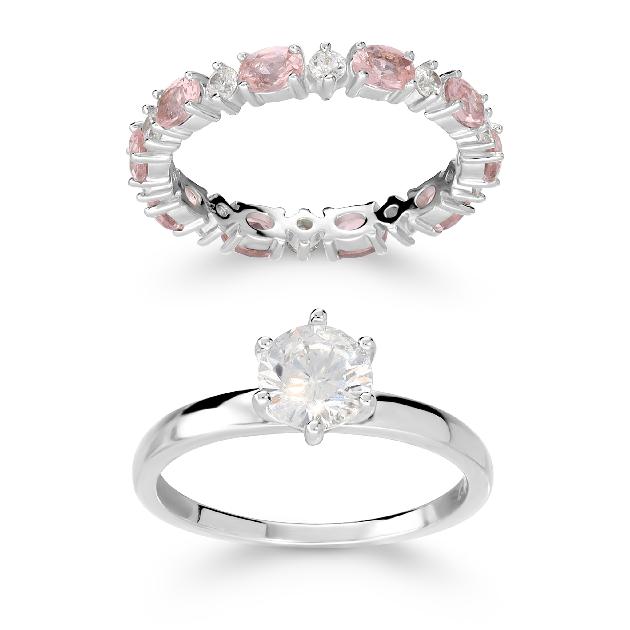 Set Anello Solitario e Veretta in Argento 925 con Cubic Zirconia