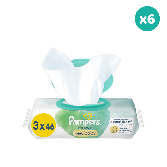 6x138 Lingettes Harmonie New Baby - Pampers