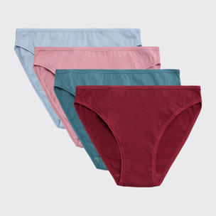 Confezione da 4 mini mutandine basico in cotone