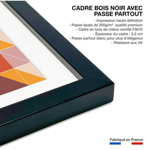 Affiche patchwork scandinave Affiche sous cadre noir