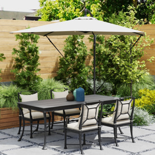 Parasol déporté carré inclinable 2,5 x 2,5 m - manivelle - housse protection incluse - kaki