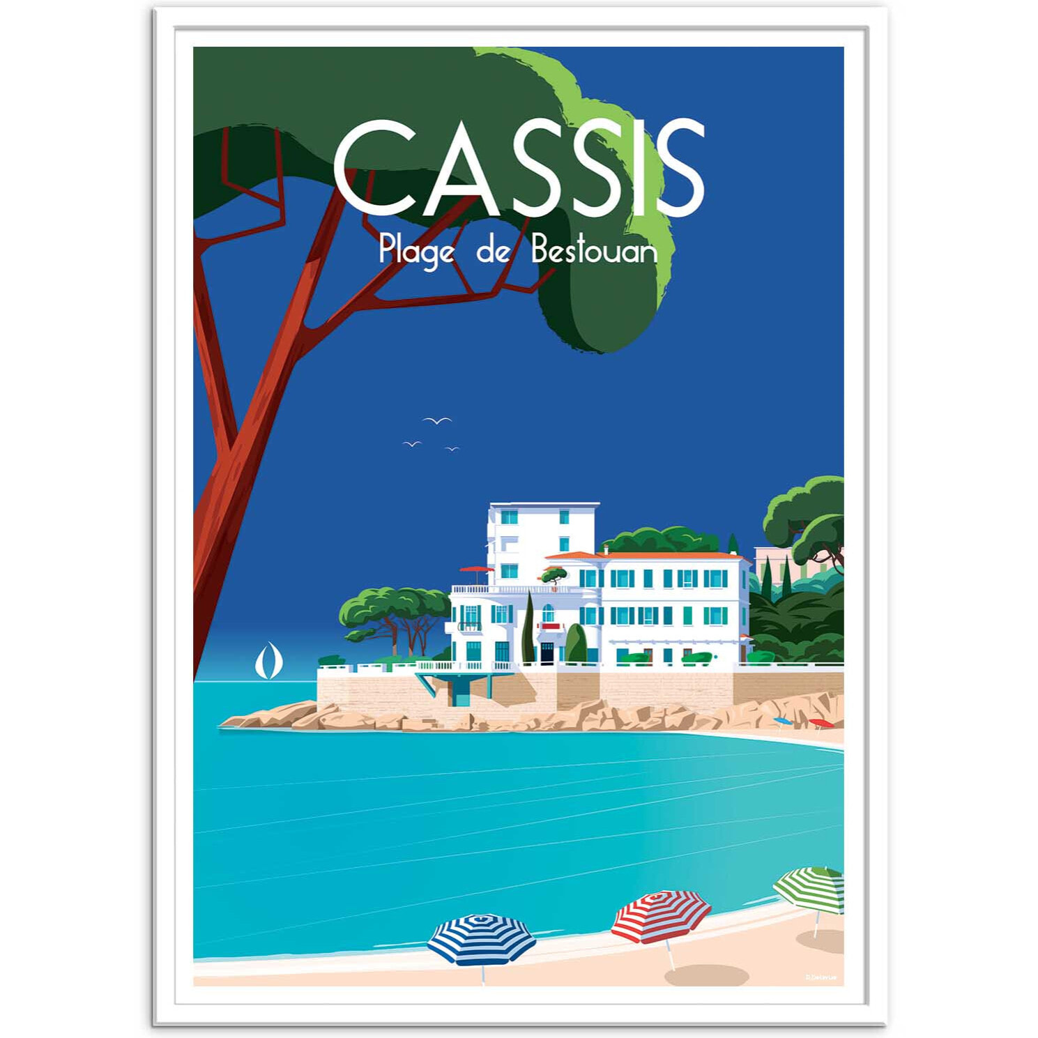 Affiche - Cassis Plage de Bestouan - Raphael Delerue