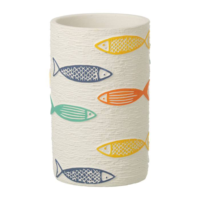 J-Line Cache-pot Poisson Rond - céramique - multicolore - large