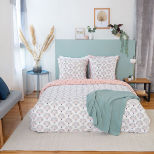 Parure Housse De Couette 3pcs 100% Coton Bio 57 Fils Mille