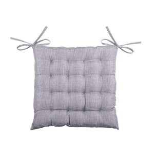 Galette de chaise unie en 16 points - Gris clair