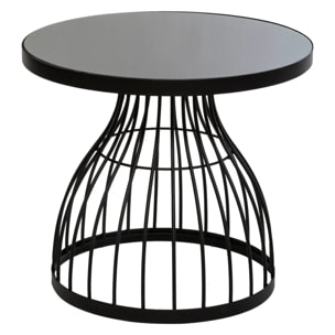 Table d'appoint "Kushi" noir D55cm