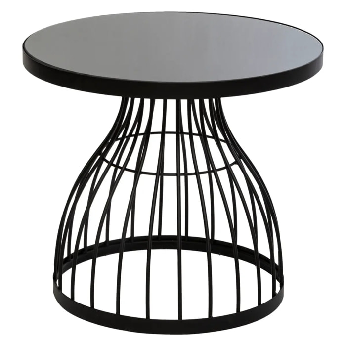 Table d'appoint "Kushi" noir D55cm