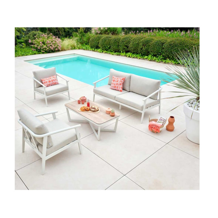 Salon de jardin en aluminium - 5 places - FONTANA BLANC