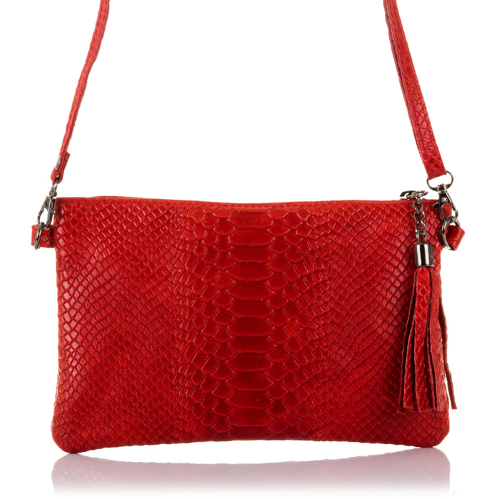 Deanna Bolso de mano Mujer.Piel auténtica Gamuza Grabado Serpiente