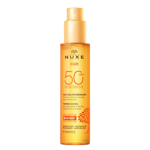 Nuxe Sun  - Huile solaire bronzante haute protection SPF50 - Tous types de peaux - 150ml