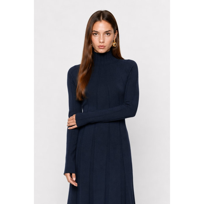 Kocca - Abito lungo in maglia da donna a coste con collo alto Donna