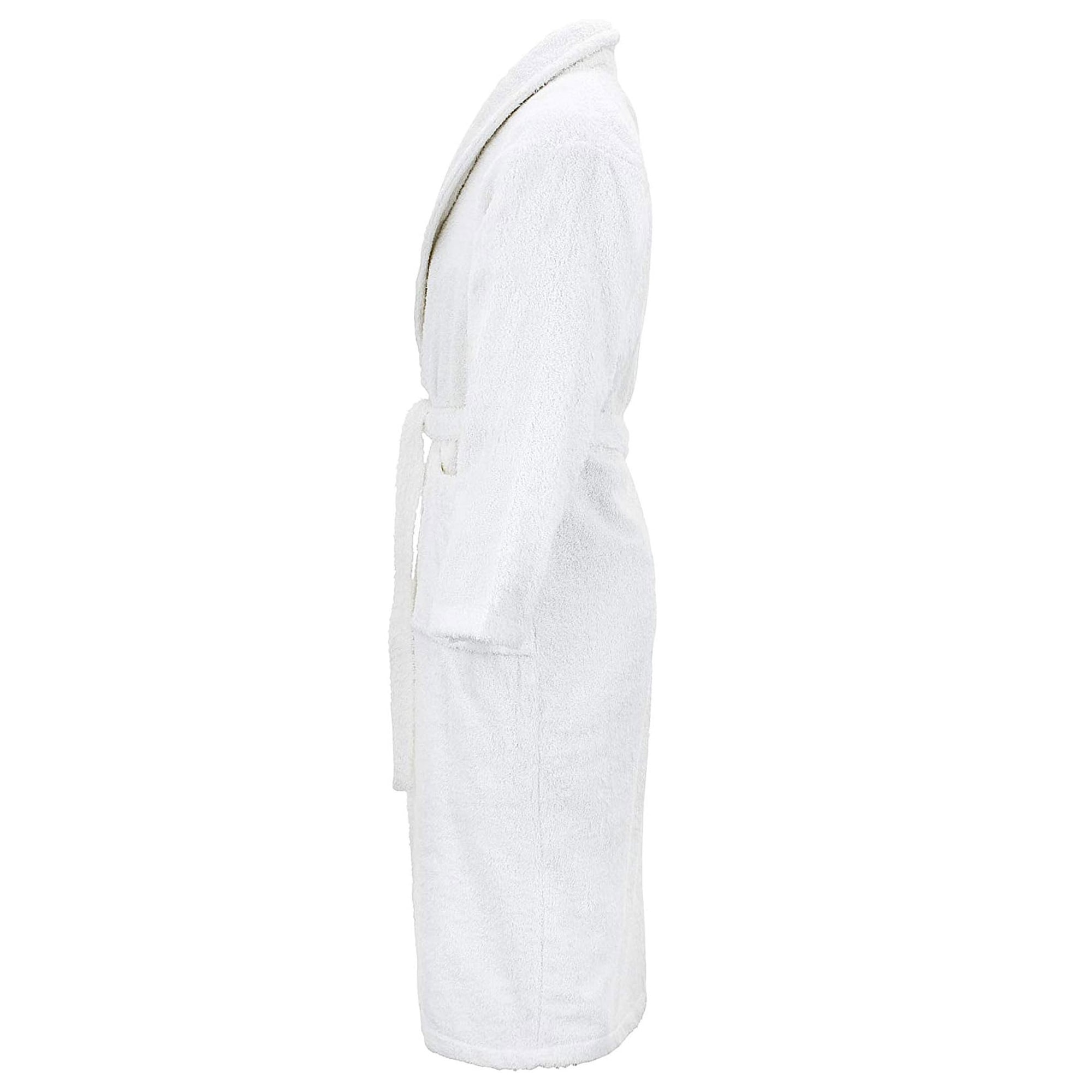 Albornoz 100% Algodón en color blanco rizo de 1 costura Talla L