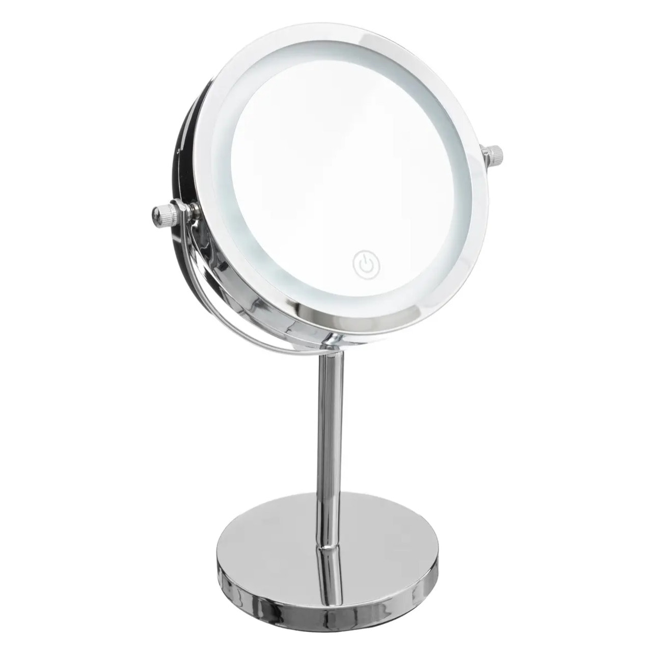 Miroir avec pied à led 19cm métal chromé