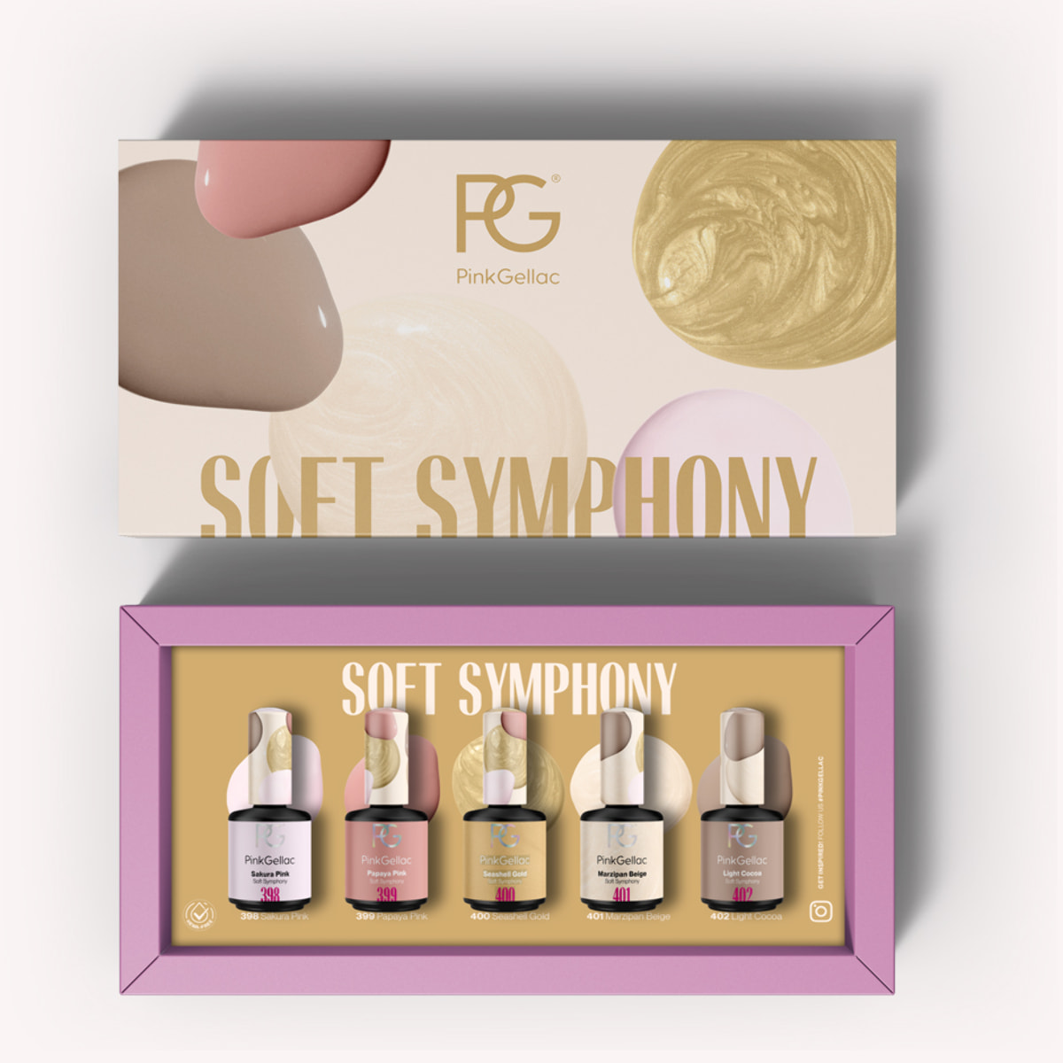 Set vernis semi-permanent - Soft Symphony - 5 x 15ml