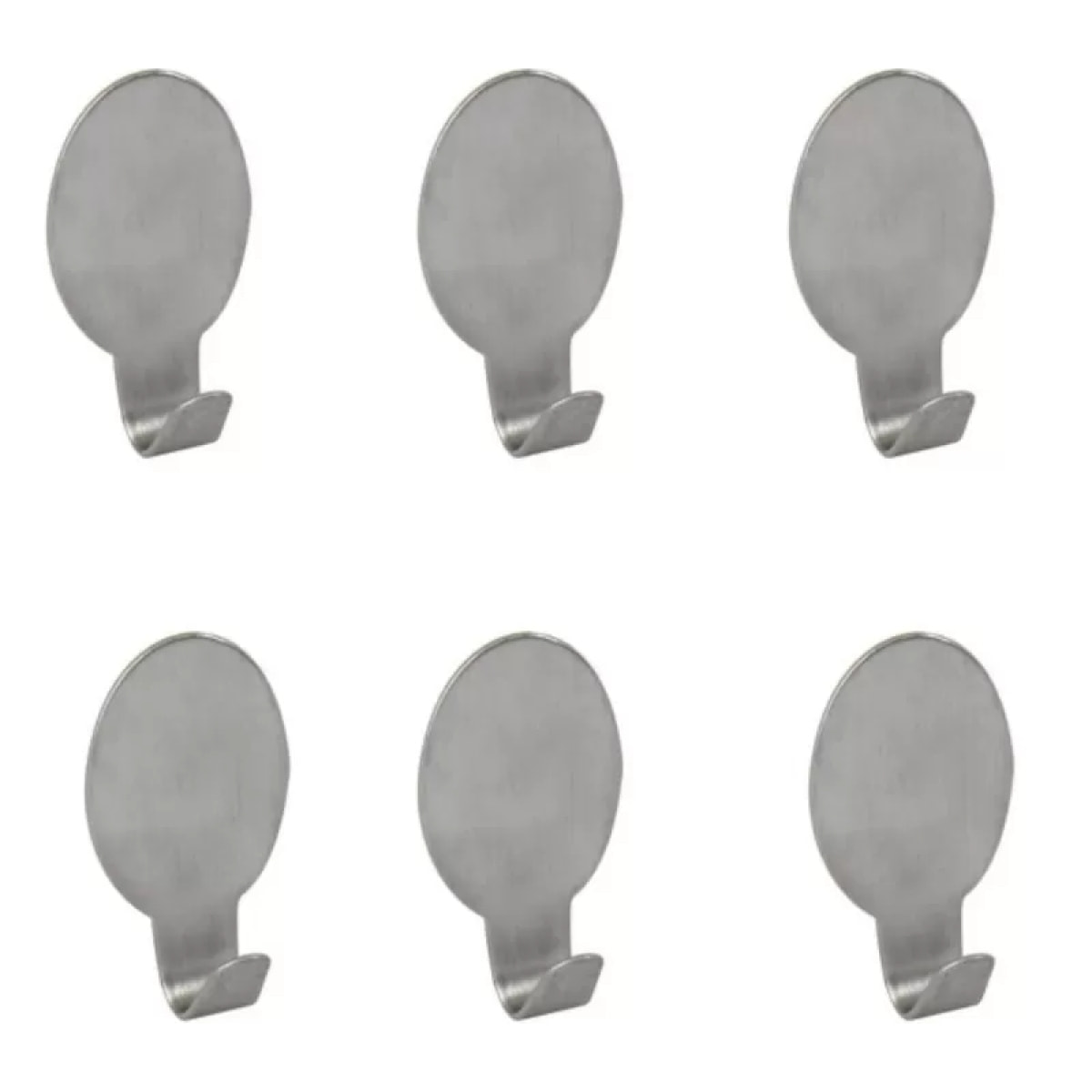 Lot de 6 Crochets adhésifs mural Inox MSV