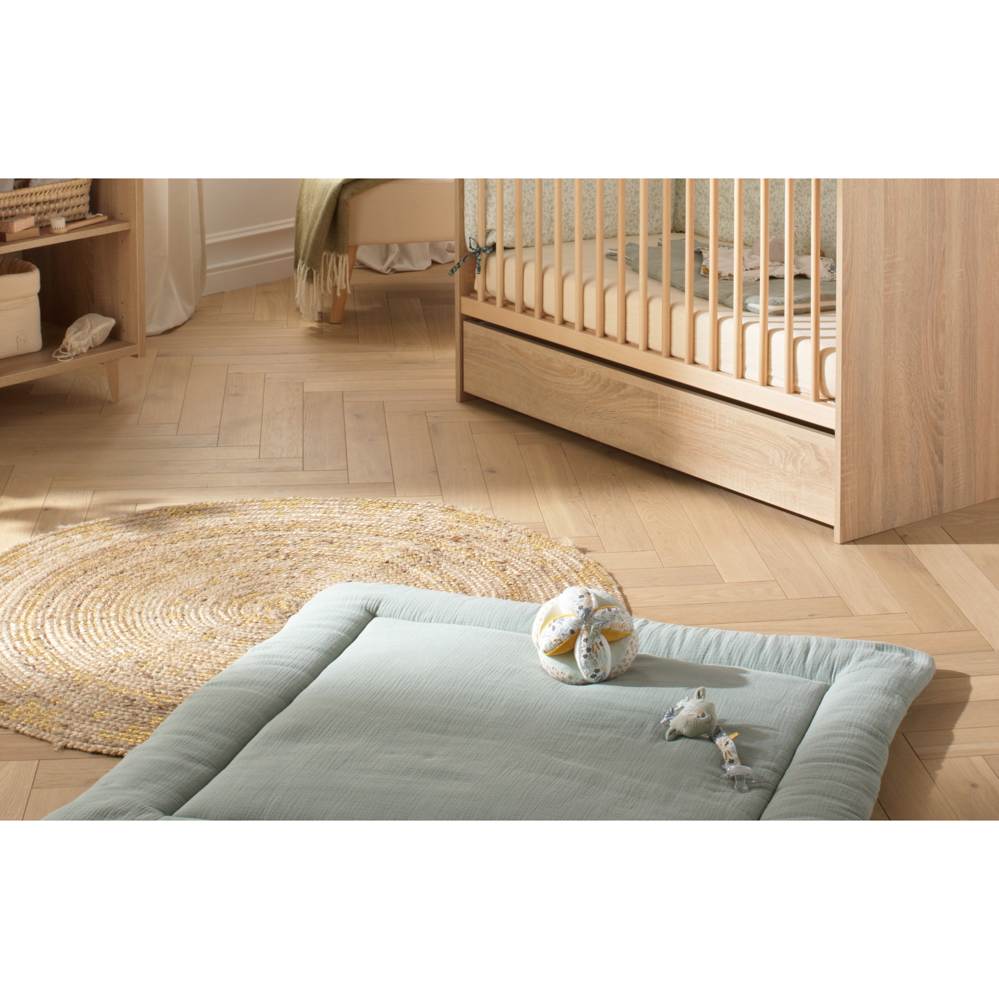 Grand tapis de jeu en double gaze de coton