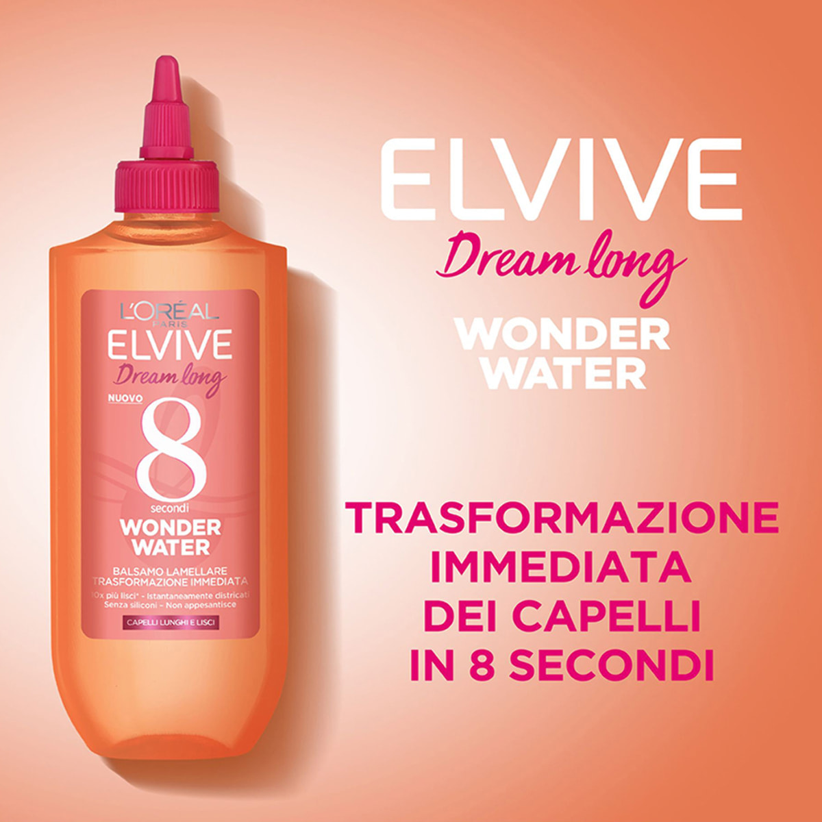 2x Balsamo Liquido Lamellare Elvive Dream Long Wonder Water - 2 Flaconi da 200ml