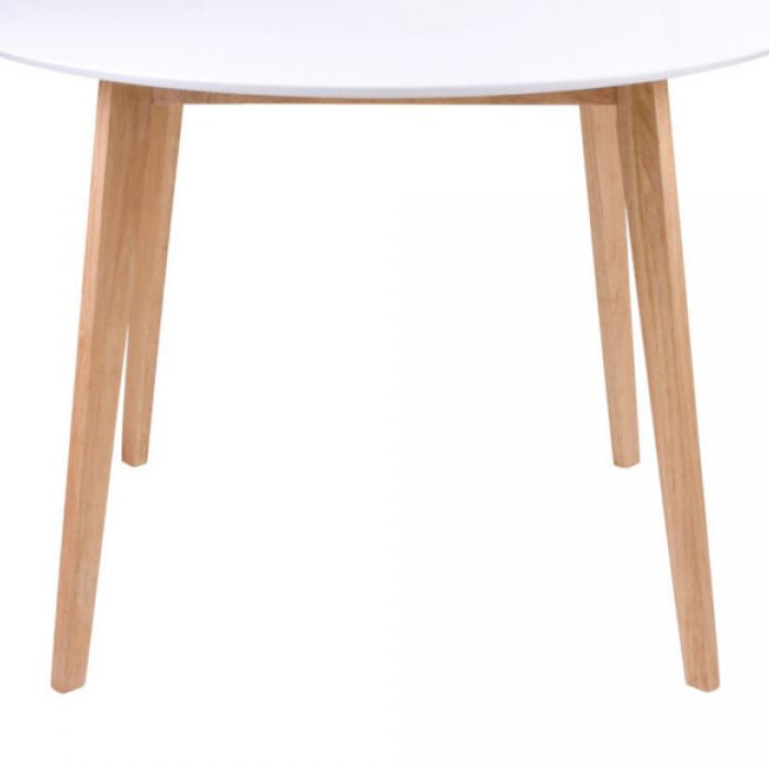 Vojens - Table à manger en bois ø105cm - Couleur - Blanc