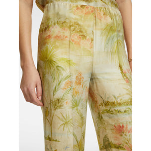 Elena Mirò - Pantalón cropped estampado - Beige