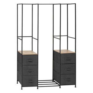 Penderie Tissa 2 étagères 6 tiroirs