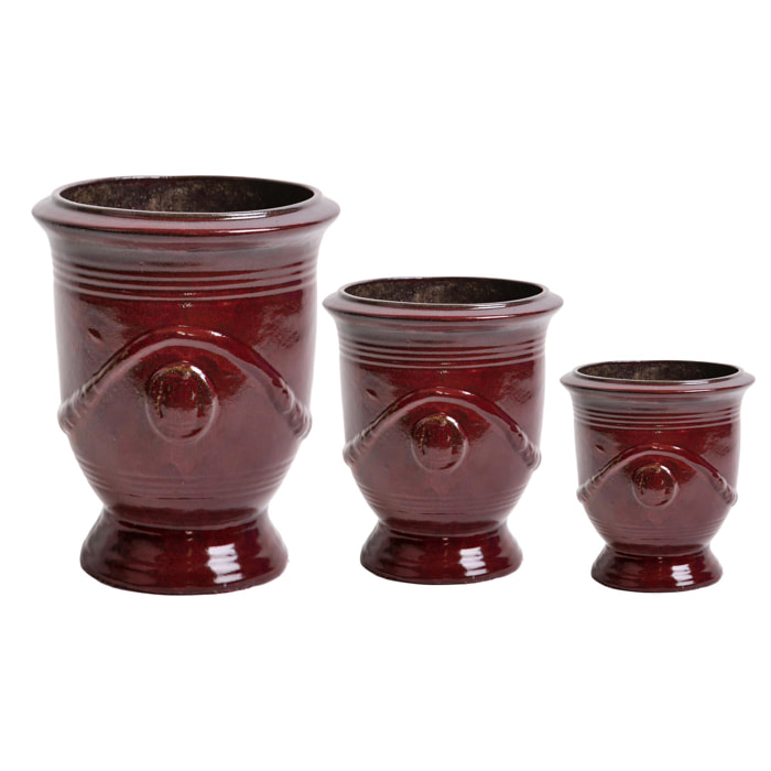 Set Di 3 D.62/46/36 Cm Vaso Andalusia  - Pezzi 1 - 62X65X62cm - Colore: Rosso  - Bianchi Dino - Decori Casa E Complementi