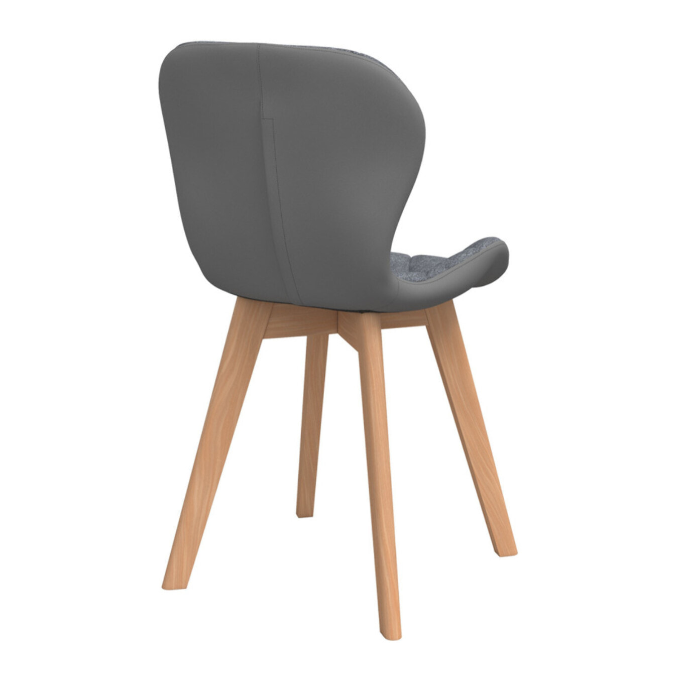 Chaises Gladys en tissu et pieds bois - Gris