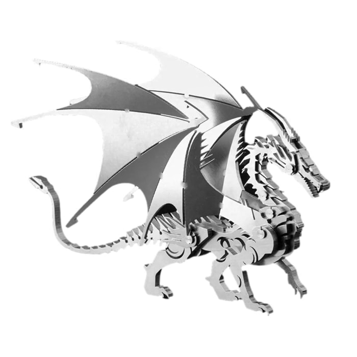 Maqueta 3D de acero inoxidable. Modelo Dragón.