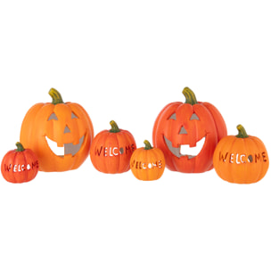 J-Line décoration Citrouille - céramique - orange - 2 pcs
