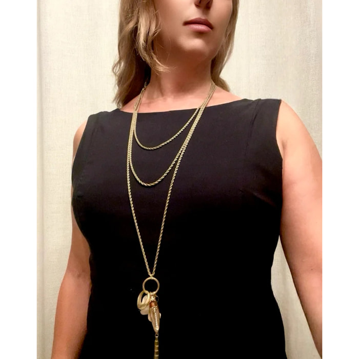 Collar Trinity Drift en dorado chapado latón charms