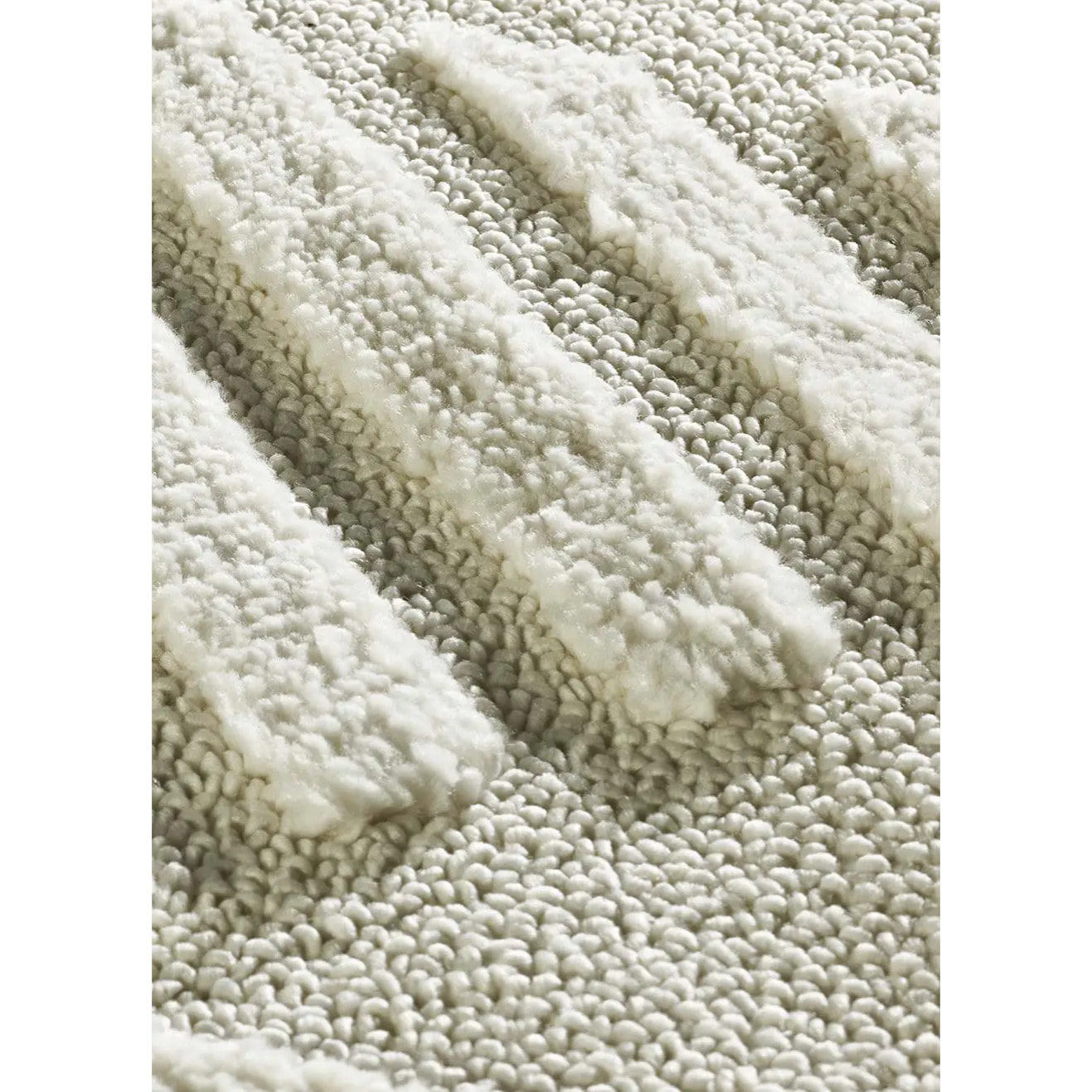 NUMA Alfombra shaggy geométrica con relieve en blanco, varias medidas disponibles