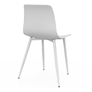 Chaises Nala blanches et pieds métal - lot de 6