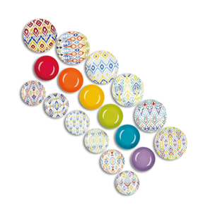 Servizio piatti 18 pezzi Excelsa Ikat, porcellana e stoneware multicolore