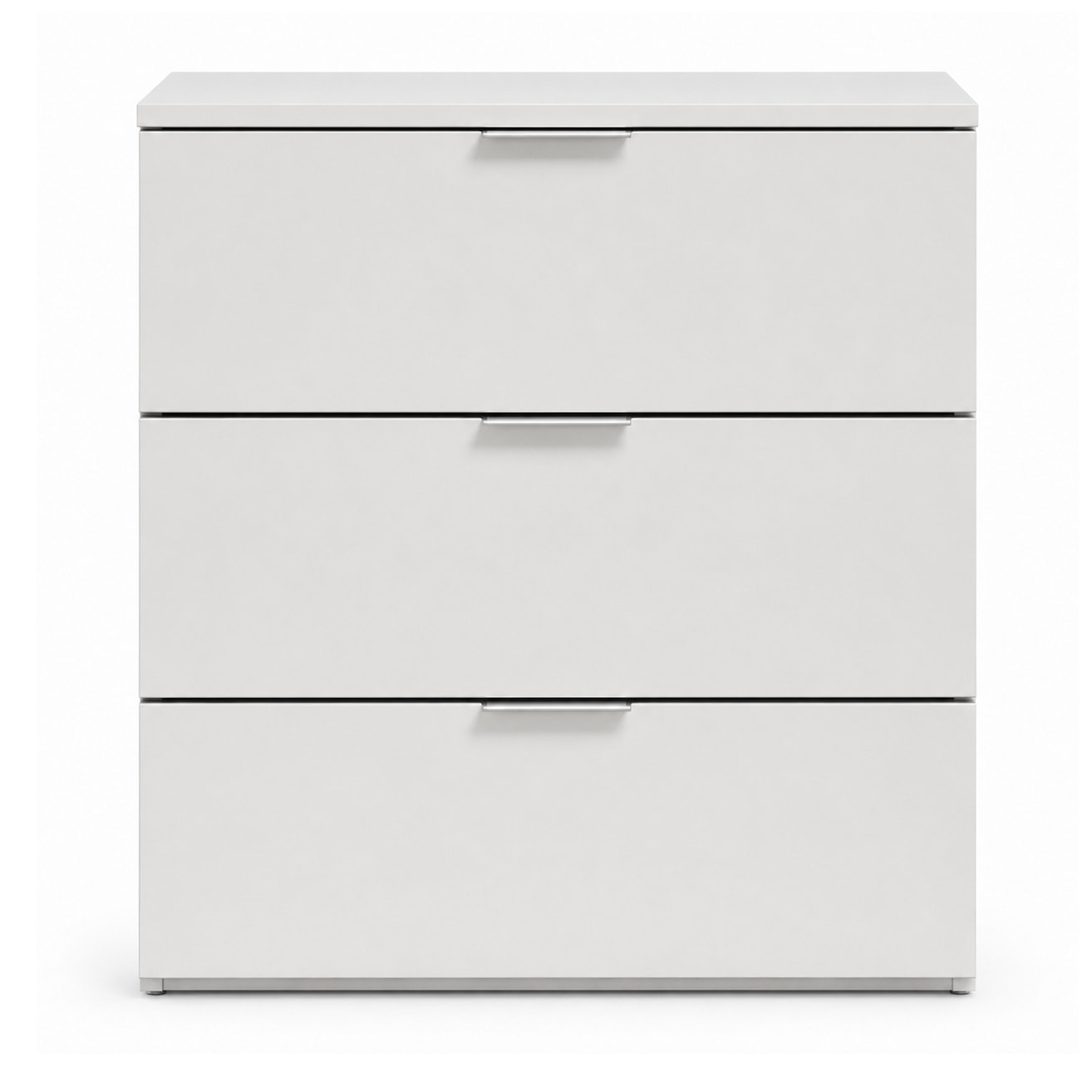 Cassettiera 3 Cassetti Comodino Senza Piedi Comò Mobile Camera Letto Salvaspazio Antigraffio Design Minimal Moderno Lavanderia 77x38x80 Cm Bianco