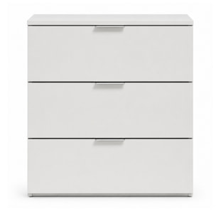 Cassettiera 3 Cassetti Comodino Senza Piedi Comò Mobile Camera Letto Salvaspazio Antigraffio Design Minimal Moderno Lavanderia 77x38x80 Cm Bianco