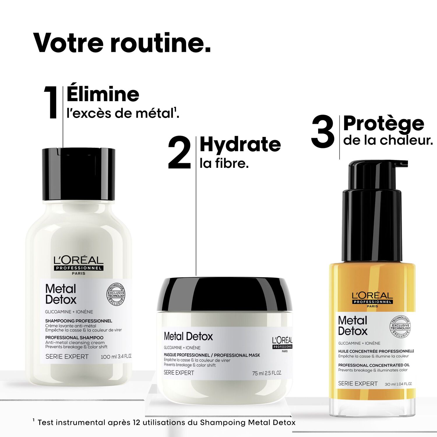 Serie Expert Metal Detox - Kit Découverte Trio Shampoing Metal Detox 100 ml + 2 Produits