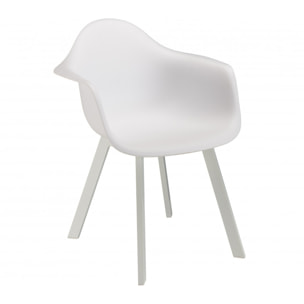 MALO - Lot de 6 fauteuils blancs dossier arrondi