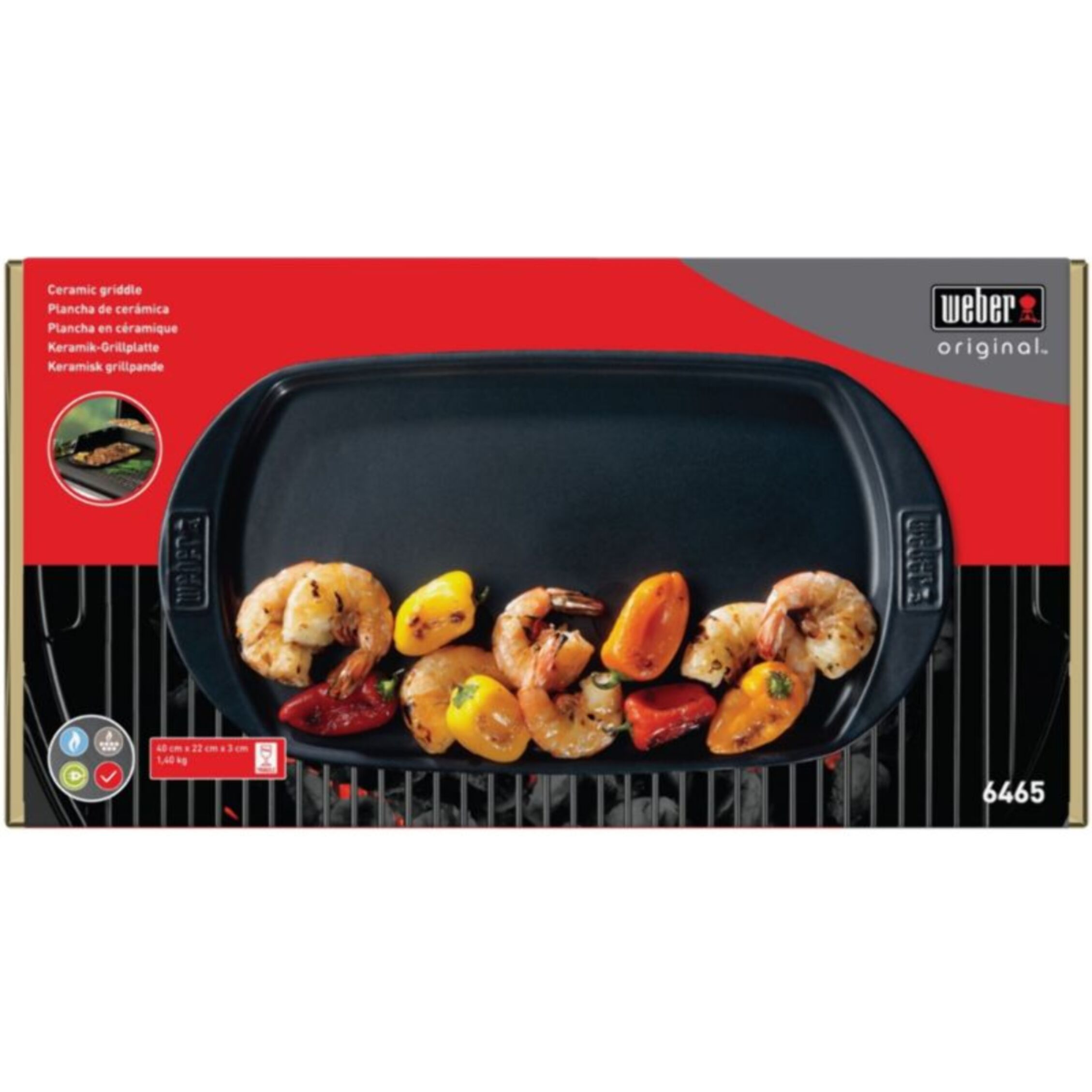 Plancha pour barbecue WEBER céramique PM pour charbon & gaz