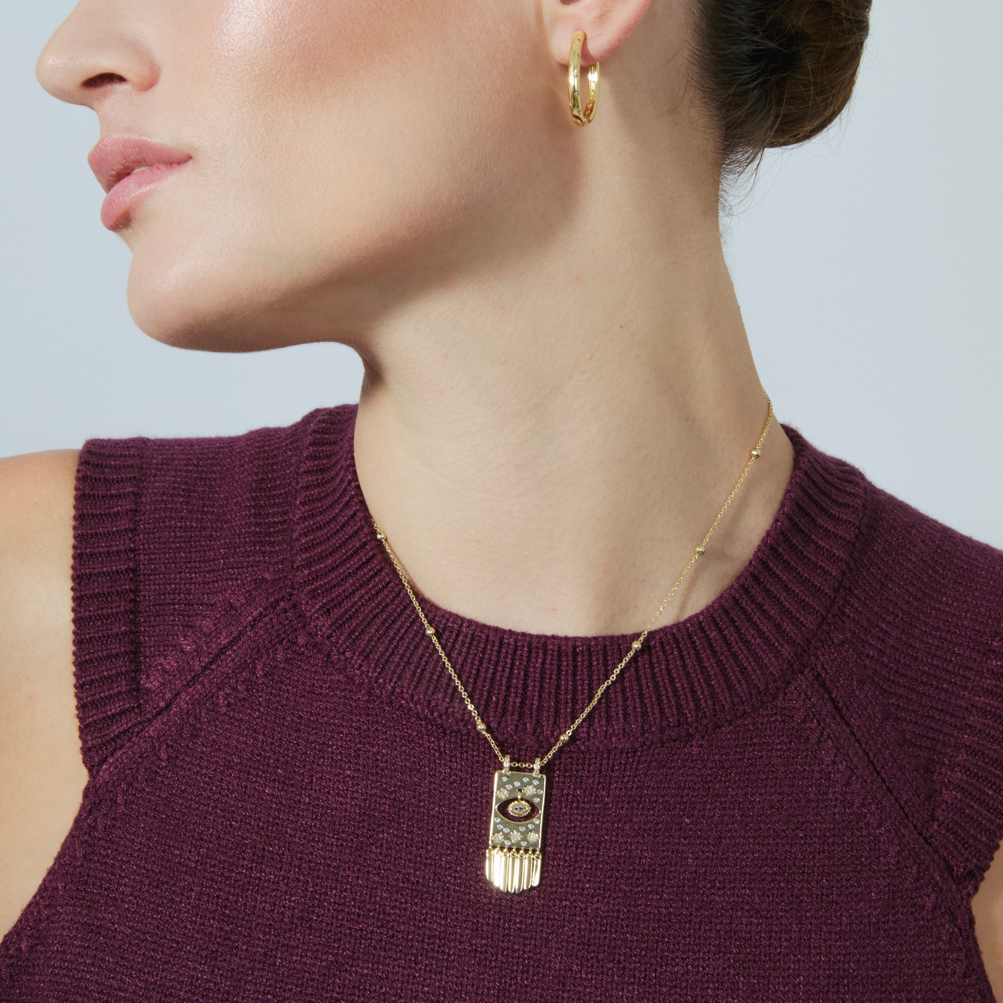 Collar de Circonita Brillante acabado en oro amarillo de 18k