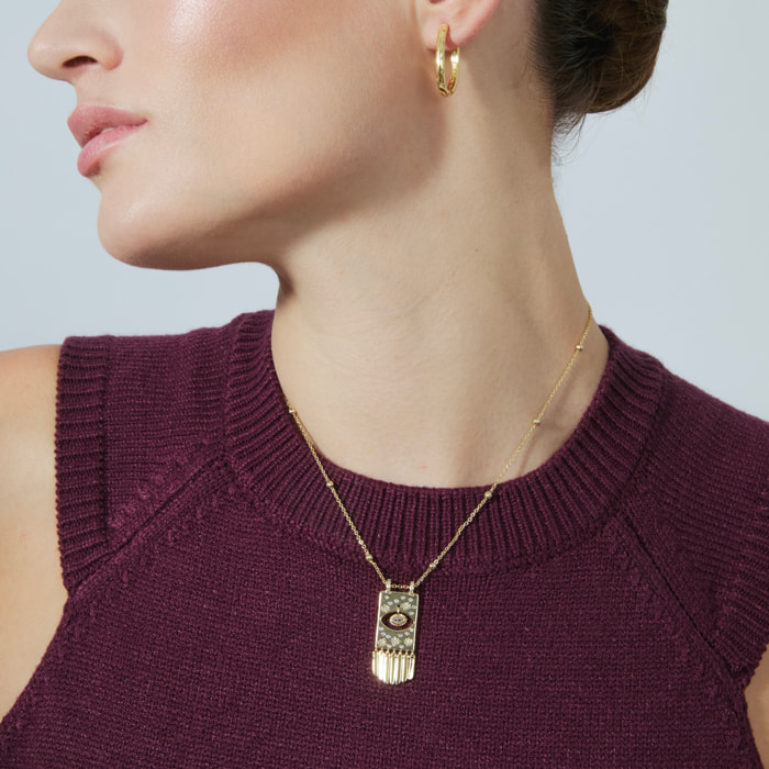 Collar de Circonita Brillante acabado en oro amarillo de 18k